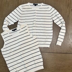 August Silk Sweater Set Size Medium Cardigan and Shell